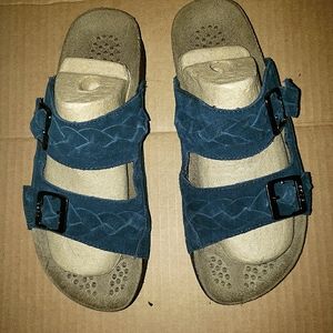 Bass navy suede birks style sandals 9